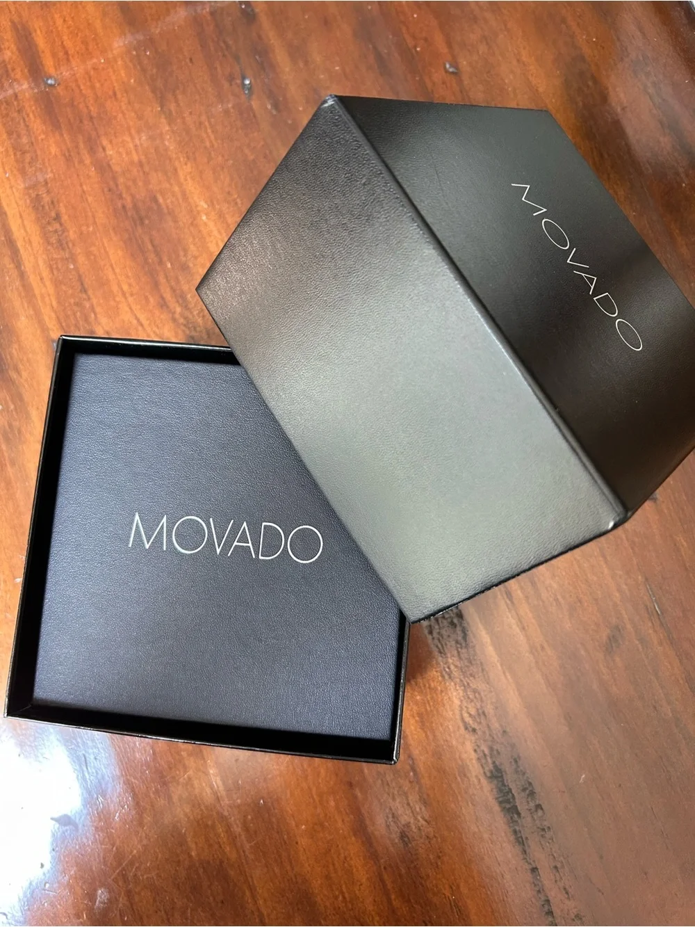 Movado Gold-Tone Case with Brown Leather Strap Watch